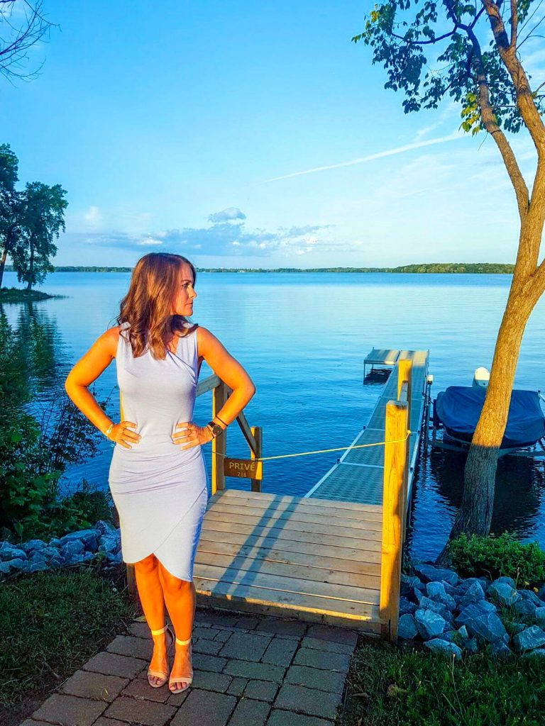 Baby blue Aritzia dress is office appropriate in all ways